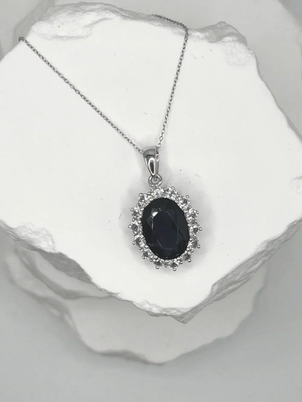 Blue Velvet Pendant Necklace